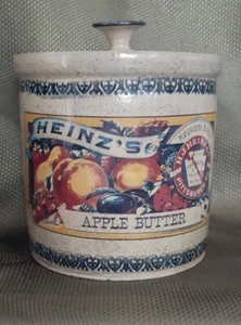 Vaso de mantequilla de manzana HJ Heinz etiquetas dobles 1983 edición limitada firmado gres - Imagen 1 de 12