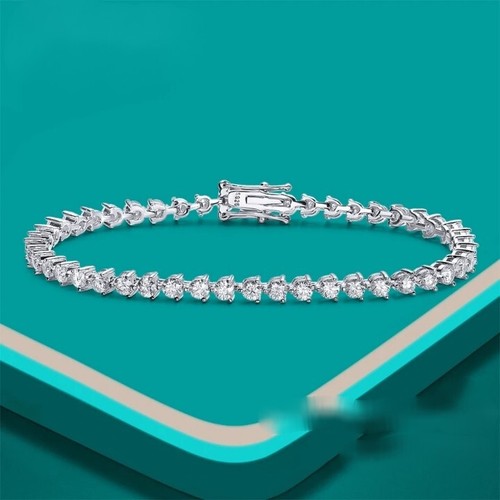 VALENTINO Bracciale Tennis Donna Argento Sterling 925 3MM Cubic Zirconia Set 3 Punte