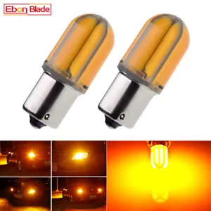 2 x 1156 BA15S P21W Silica LED Car Indicator Turn Signal Light Bulb Amber Yellow - Picture 1 of 6
