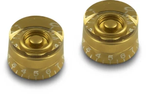 2 Vintage 50s Tall Gibson Style Speed Knobs Gold fit Les Paul USA - Picture 1 of 1