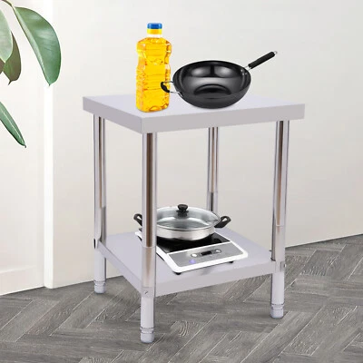 Mesa de trabalho de aço inoxidável 24x18 polegadas equipamento de cozinha comercial mesa de preparação de alimentos - Imagem 1 de 4