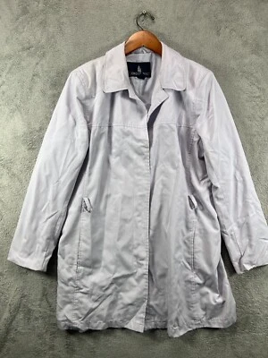 London Fog Rain Coat Womens Large Trench Coat Midi Lavender Purple Softshell - Image 1 of 4