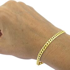 Real 10K Yellow Gold Hollow Cuban Men & Women Bracelet / Anklet 2.0mm - 5.5mm