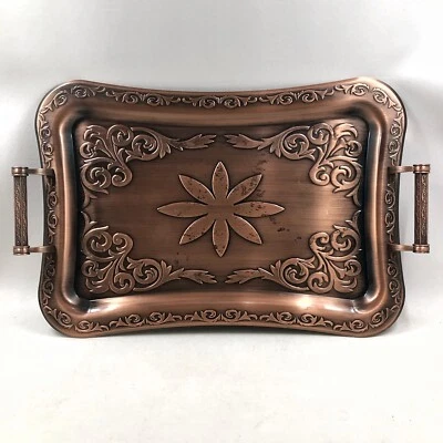 Handcrafted Vintage Copper Serving Tray – 21” x 15” - Image 1 of 4