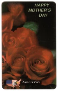 $10. Tarjeta Telefónica Feliz Día de la Madre (1994) Rosas Rojas (Vertical) USADA - Imagen 1 de 2