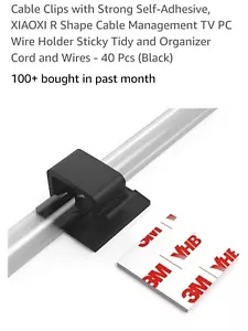Cable Clips with Strong Self-Adhesive R Shape Cable Management TV PC Wire Hol... - Picture 1 of 4