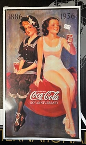 1886-1936 COCA-COLA 50th Anniversary, Tin Sign (16 x 8-1/2 Inches, New - Picture 1 of 1