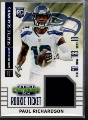A6806- 2014 Panini Contenders Rookie Ticket Jerseys #28B Paul Richardson Jersey - Image 1 of 2