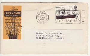 GB Stamps Souvenir Cover Cutty Sark Scotch Whisky promotional advertising 1969 - Picture 1 of 3