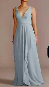 Vestido de Dama de honor de David Celebrate DB Studio Vestido de gasa Talla 16 Sage - Imagen 1 de 10