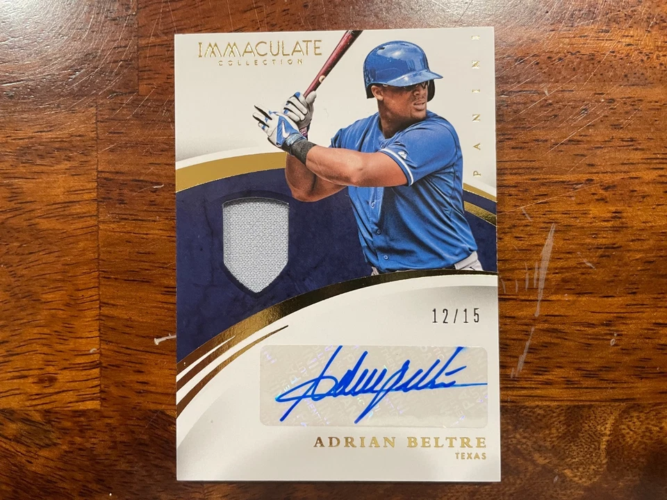 2015 Panini Immaculate Adrian Beltre Auto Patch 12/15 HOF (READ) - Image 1 of 2