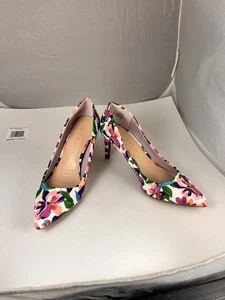 Bomba para mujer Kelly & Katie Misha flor púrpura rosa verde talla 6,5 fiesta - Imagen 1 de 6