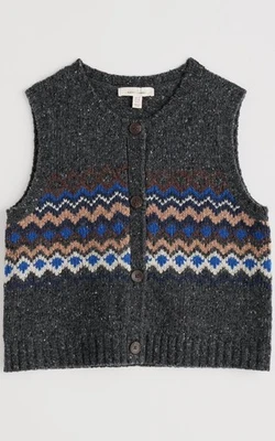 Seasalt Cornwall Merino Wool Rich Fair Isle Knitted Vest Size 16 RRP £75.95 - Image 1 of 4