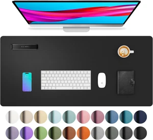 Tappetino Scrivania Pelle Nero Protezione 23,6x13,7 Pollici Antiscivolo Impermeabile Ufficio Scriti - Foto 1 di 12