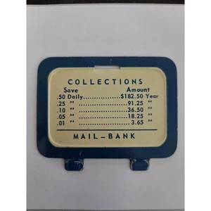 Piatto tabella risparmio vintage Ohio Art Mail-Bank anni 40 latta litografia pezzo di ricambio - Foto 1 di 2