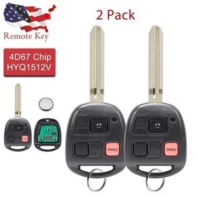 2 Para 2003 2004 2005 2006 2007 Toyota Land Cruiser Entrada Sin Llave Mando a Distancia Llavero Foto 1 de 4