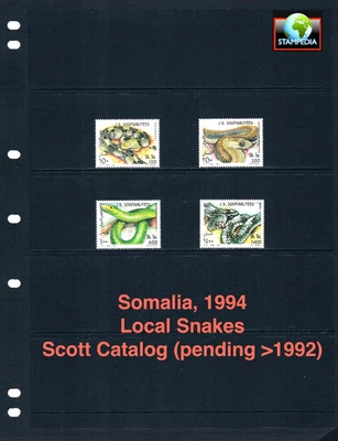 $6.00 Scott Value est. - 1994 SOMALIA Snake African (hard to find) CV MNH NH UMM - Image 1 of 4