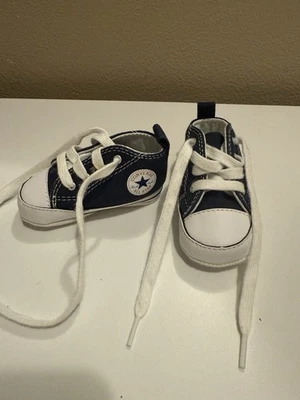Zapatillas Converse All Star Chuck Taylor Azul Cuna Zapatos Infantiles Talla 1 Foto 1 de 4