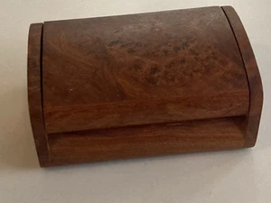Vintage Hand Made Burl Wood Trinket Jewelry Craft Box Small 4.25" x 3" x 1.75” - Picture 1 of 5