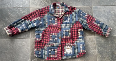 Chaqueta acolchada reversible Patch Magic Group vintage botón cabaña mujer grande NUEVA Foto 1 de 4