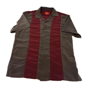 Maximos Yucatan Bowling Shirt Mens XL Purple Gray Striped Short Sleeve Button Up - Picture 1 of 10