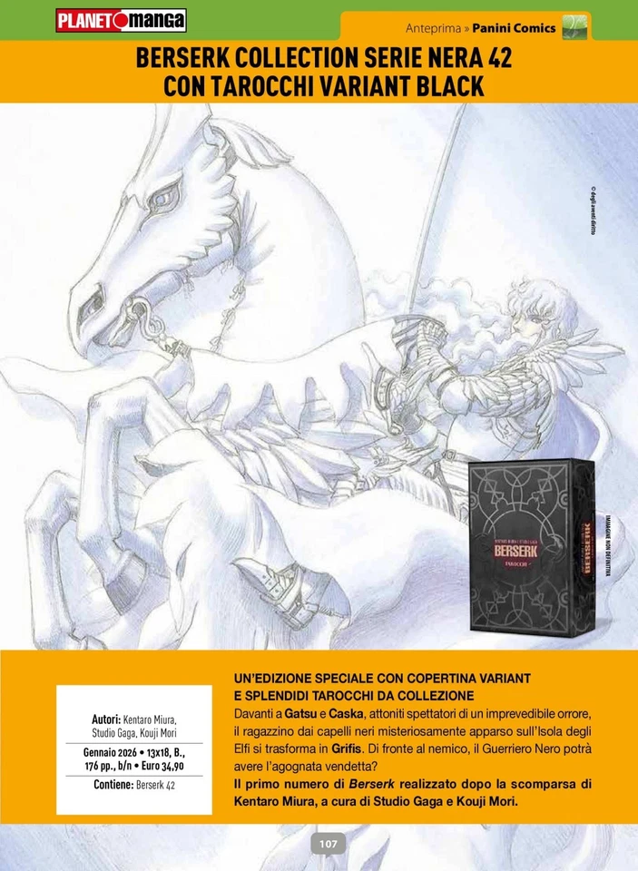 Berserk - Serie Nera 42 Variant con Tarocchi - Planet Manga - Italiano PREORDINE - Immagine 1 di 1