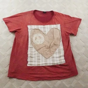 Jaded Gypsy Blouse Womens XL Tattered Wine Heart Shaped Embroidered Lace Boho - Picture 1 of 15