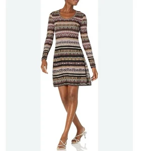 Missoni Long-Sleeve Floral Lurex Jacquard Knit Dress size 42/ US 10 - Imagen 1 de 15