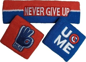JOHN CENA Rot Weiß Blau Never Give Up Stirnband Armbänder Set - Bild 1 von 5