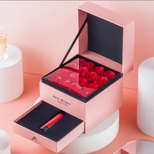 1x Mothers Day Eternal Real Red Rose Valentines Day Gifts Christmas Presents Box - Picture 1 of 9