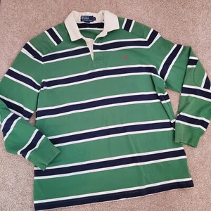 Polo By Ralph Lauren Hemd Herren Pull Over Grün Blau Gestreift Langarm Blau - Bild 1 von 12
