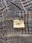 Laura Ashley Lifestyles Vintage Shower Curtain Chambray  Patchwork Design