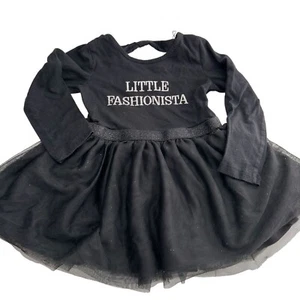 Little Fashionista Black Long Sleeve Dress 18-24M The Childrens Place Halloween - Picture 1 of 7