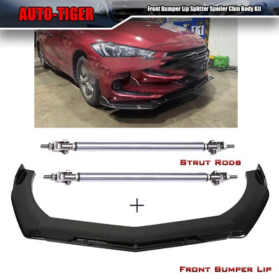 Kit de alerón divisor de parachoques delantero negro brillante para Hyundai Elantra 2000-2023 Foto 1 de 4