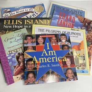 America Themed Classroom Library Books  Lot Of 6 Homeschool Tutoring - Picture 1 of 21