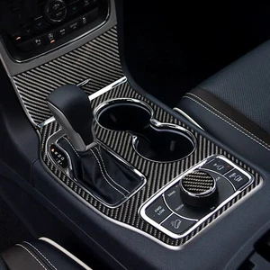 Cubierta de embellecedor del panel de cambio de marchas de fibra de carbono real para Jeep Grand Cherokee 2016-2021 - Imagen 1 de 12