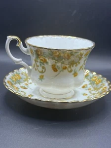 Vintage Royal Albert Sheraton Series Yellow & Gold “Marjorie” Teacup & Saucer - Picture 1 of 7