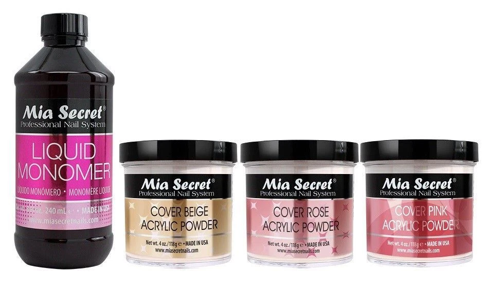 MONÓMERO LÍQUIDO 8 OZ CUBIERTA POLVOS ACRÍLICOS ROSA BEIGE 4 OZ MIA SECRET ELEGIR Foto 1 de 1