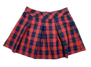 Educational Outfitters Pleated Skirt Size 18H Girls Red Plaid School Uniform - Picture 1 of 4