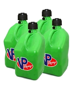 Paquete de 4 jarras de combustible cuadradas verdes VP Racing lata de gas alcohol diésel contenedor ATV UTV - Imagen 1 de 1
