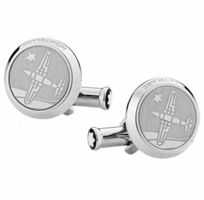 Nuevos Gemelos Montblanc 123795 Acero Le Petit Prince Estilo Aviador Foto 1 de 4