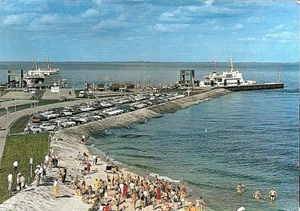 1971 BAGNI NEL MARE DEL NORD NORDSEELLBAD TRAGHETTI VOLKSWAGEN FOTO CARTOLINA VG - Picture 1 of 3