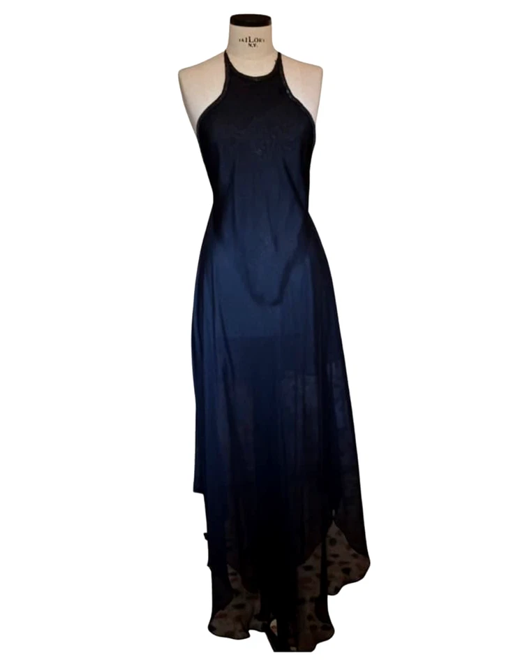 NWT LA PERLA SILK DRESS BLACK SIZE 4 - Imagem 1 de 4