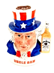 Royal Doulton UNCLE SAM Jim Beam Whiskey Decanter Liquor Container Empty w/Seal - Picture 1 of 6