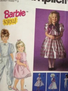 Simplicity Sewing Pattern 8633 Girls Barbie You Dresses Jumpsuit Size 5-6X Uncut - Picture 1 of 2