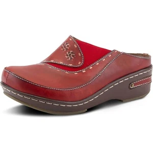 L'Artiste by Spring Step Womens Chino Leather Clog -- Red NEW - Picture 1 of 8