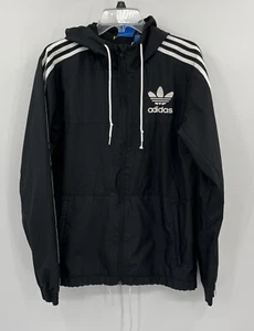 Adidas Original CLFN Windbreaker Jacket Hoodie Size Small Full Zip Up Hoody VNT - Picture 1 of 12