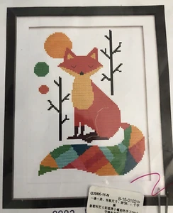 Kit de punto de cruz Joy Sunday #12882 colorido zorro tela e hilo de algodón de 14 quilates nuevo - Imagen 1 de 5