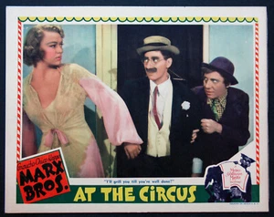 TARJETA DE LOBBY AT THE CIRCUS GROUCHO CHICO MARX EVE ARDEN 1939 - Imagen 1 de 1
