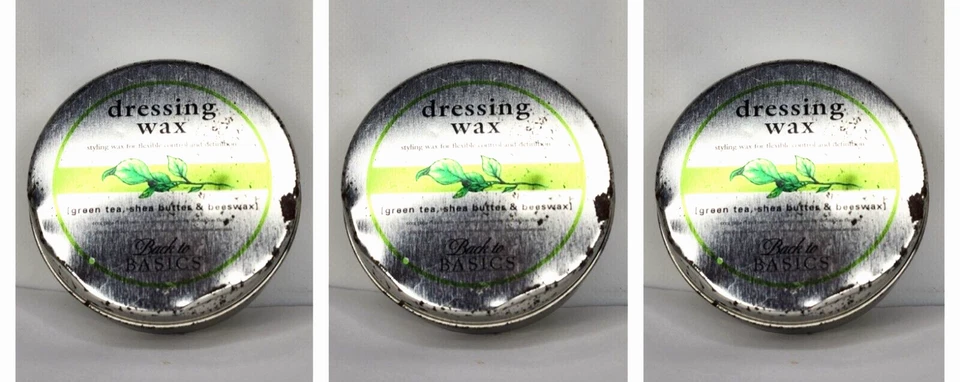 3 Back to Basics DRESSING WAX STYLING WAX Flexible Control GREEN TEA 2.3 oz Each - Image 1 of 1